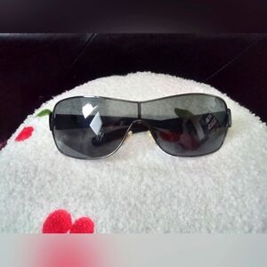 Men's Black Shield Sunglasses - Classic UV Protection